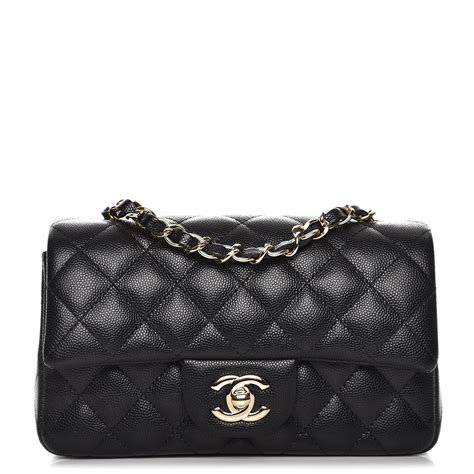 CHANEL Caviar Quilted Mini Rectangular Flap Black.